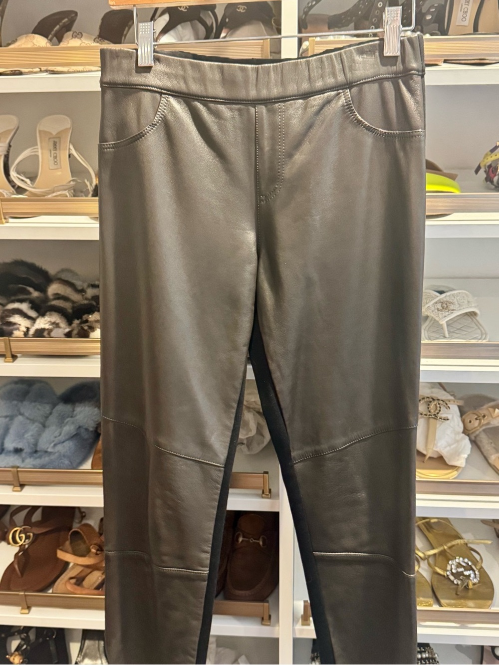 Never Been worn AS by DF espresso Lambskin leggings size small